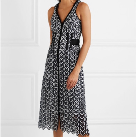 self portrait sweetheart crochet dress